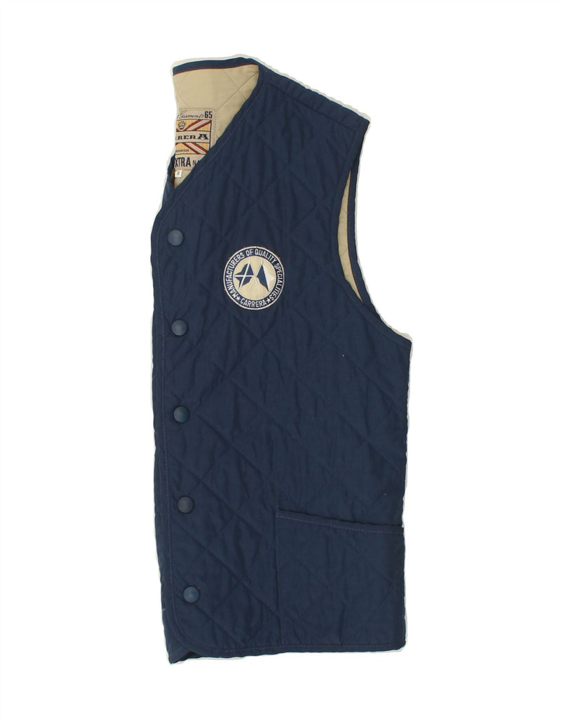 CARRERA Mens Quilted Gilet UK 38 Medium Navy Blue Cotton Vintage Carrera and Second-Hand Carrera from Messina Hembry 