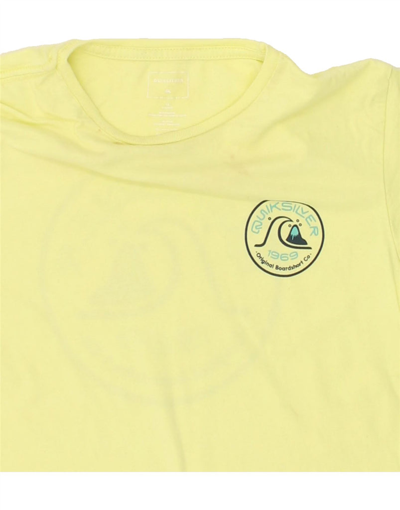 QUIKSILVER Boys Graphic T-Shirt Top 13-14 Years Yellow Cotton | Vintage Quiksilver | Thrift | Second-Hand Quiksilver | Used Clothing | Messina Hembry 