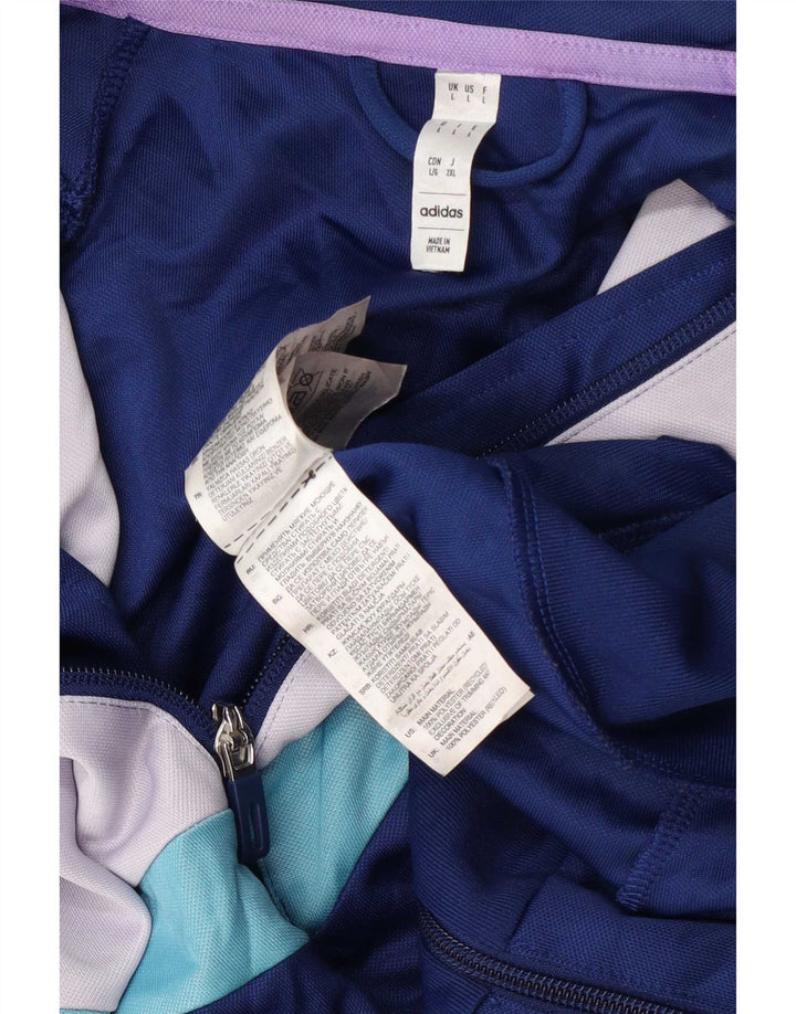 Adidas Mens Aeroready Tracksuit Top Jacket Large Blue Colourblock Polyester