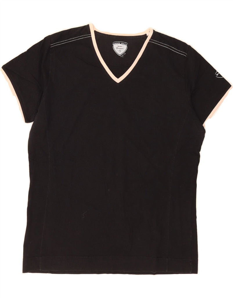 CHAMPION Womens Easy Fit T-Shirt Top UK 16 Large Black Cotton Vintage Champion and Second-Hand Champion from Messina Hembry 