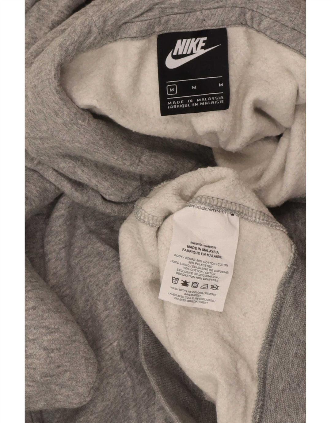 Nike Mens Graphic Hoodie Jumper Medium Grey Cotton