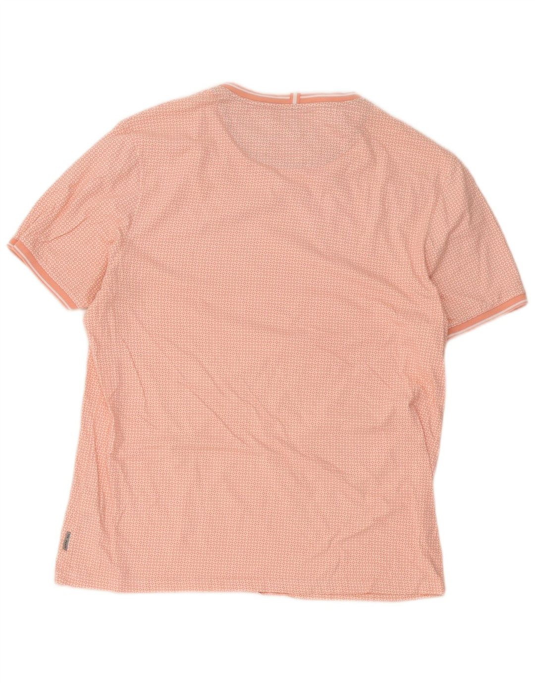 Ted Baker Mens T-Shirt Top Size 5 XL Pink Geometric Cotton