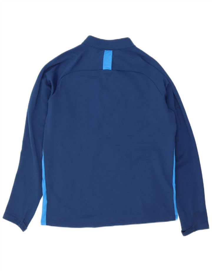 Nike Mens Dri Fit Zip Neck Sweatshirt Jumper Small Navy Blue Colourblock