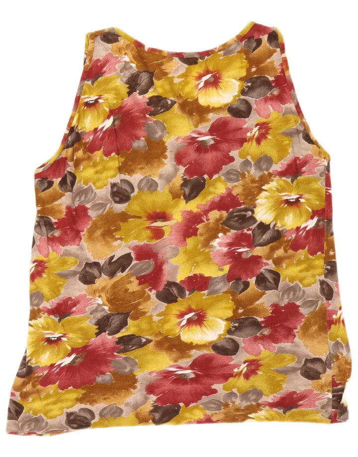 Liabel Womens Vest Top UK 14 Medium Multicoloured Floral Cotton