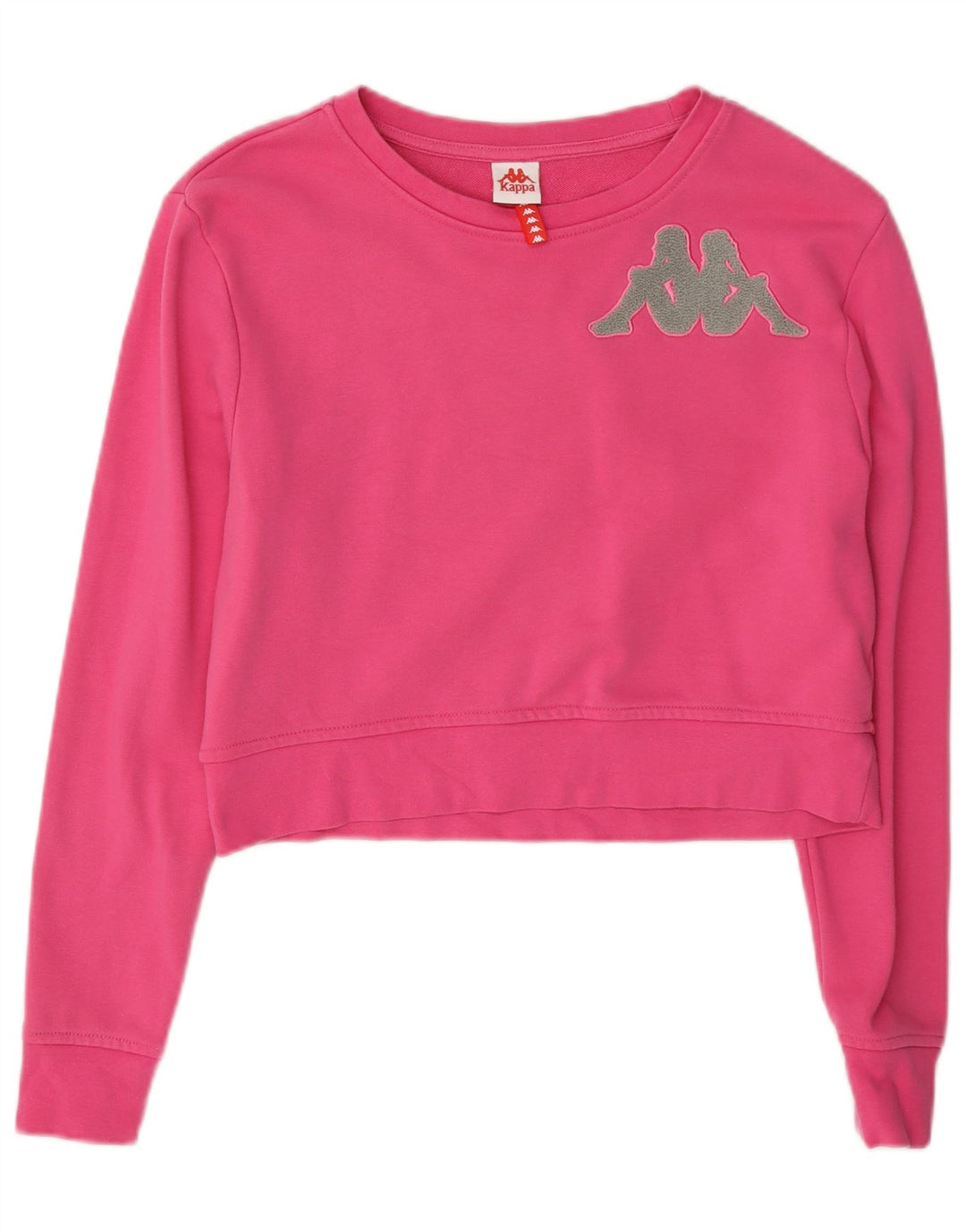 Kappa Womens Crop Graphic Sweatshirt Jumper UK 10 Small Pink