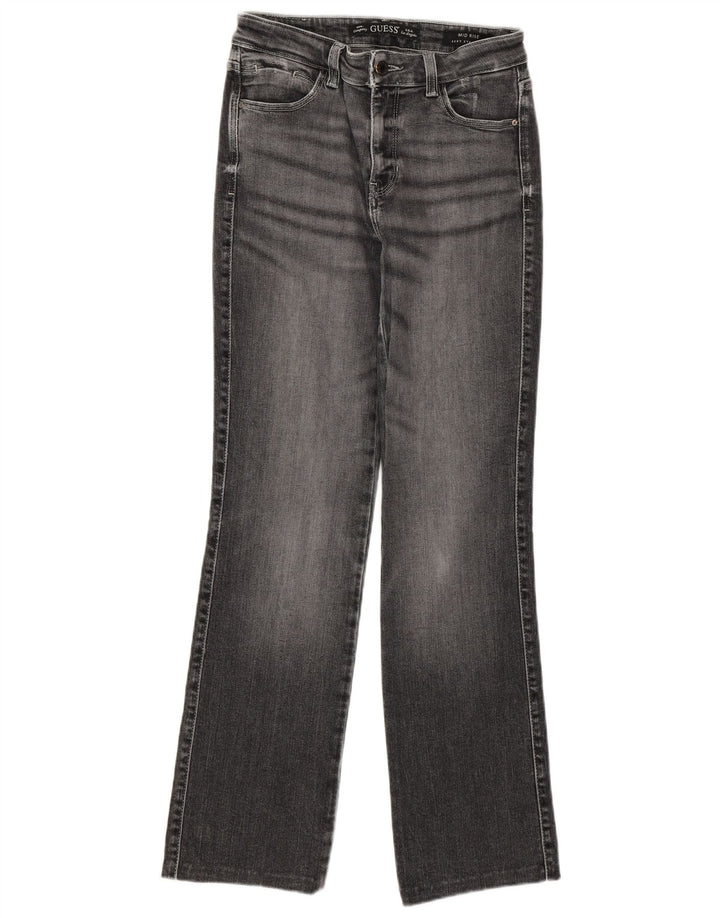 GUESS Womens Mid Rise Straight Jeans W27 L30 Grey