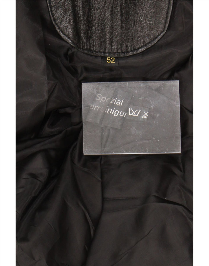 Vintage Mens Leather Jacket IT 52 XL Black Leather