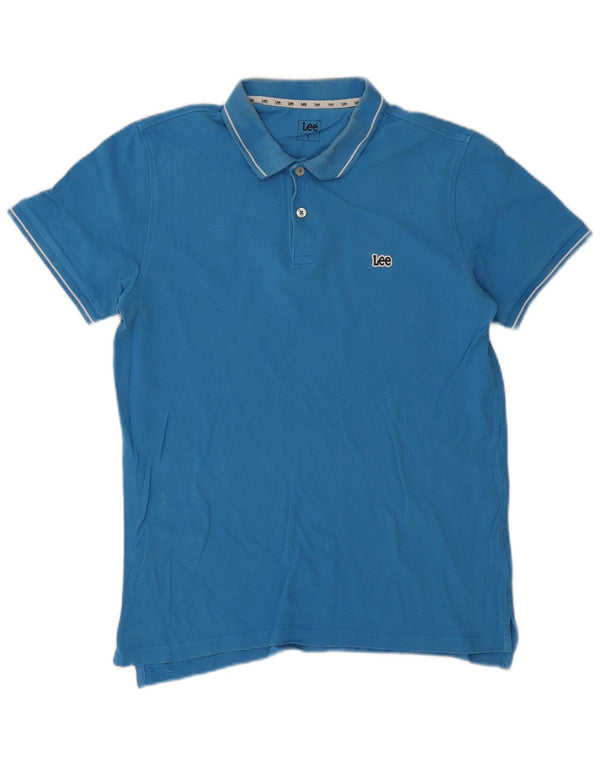 Lee Mens Polo Shirt Small Blue Cotton