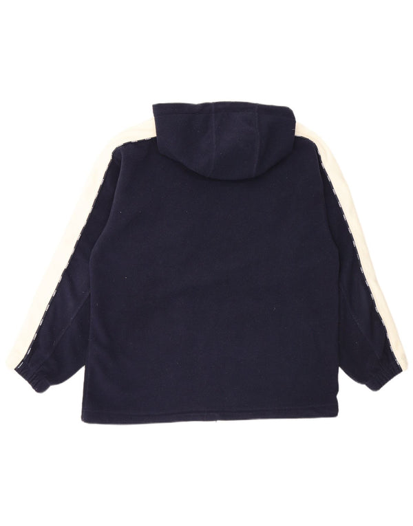 Kappa Mens Fleece Hoodie Jumper Large Navy Blue Colourblock Polyester