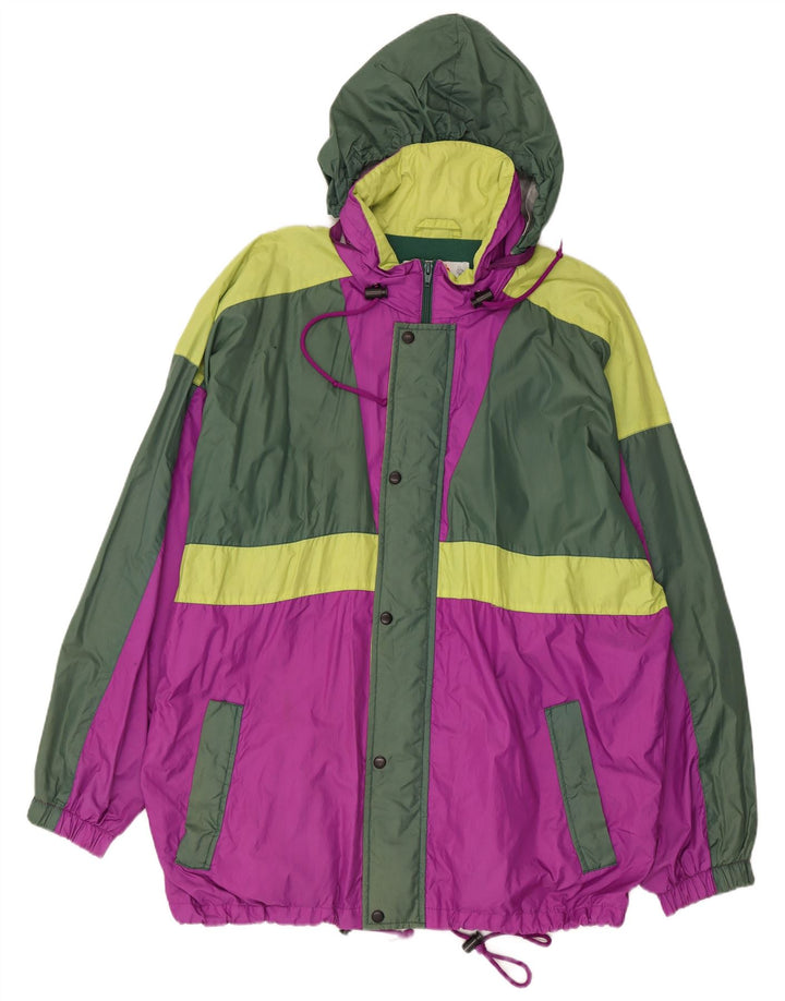 CAMPAGNOLO Mens Hooded Rain Jacket UK 40 Large Multicoloured Colourblock