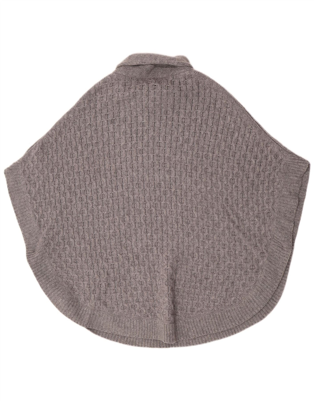 Massimo Dutti Womens Shawl Neck Poncho Jumper UK 14 Medium Grey Wool