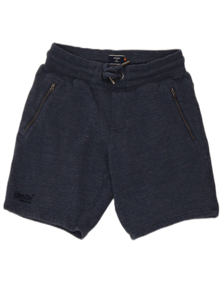 Superdry Mens Sport Shorts Small  Navy Blue Flecked Cotton