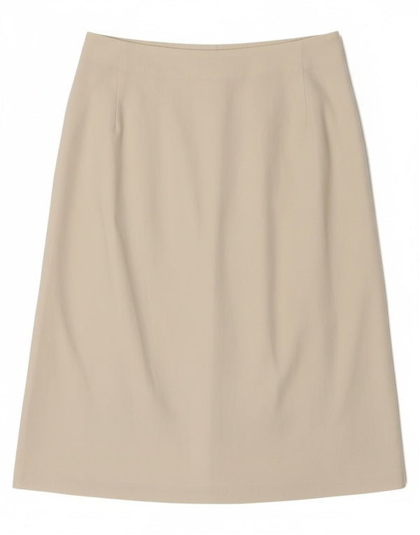 Benetton Womens A-Line Skirt IT 42 Medium W28  White Cotton