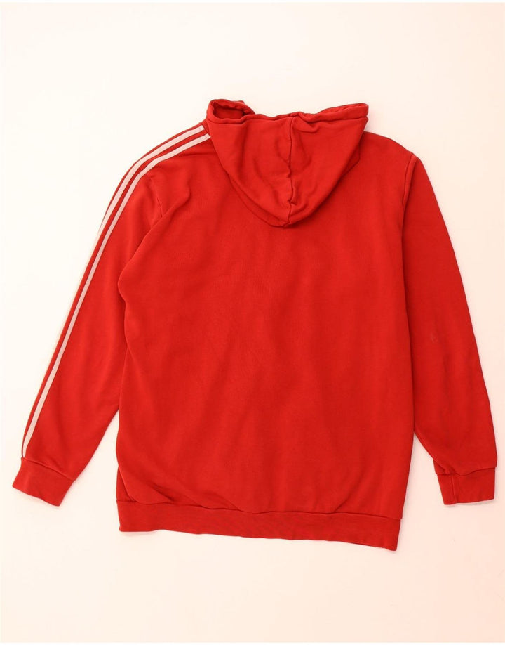 ADIDAS Mens Zip Hoodie Sweater XL Red Cotton