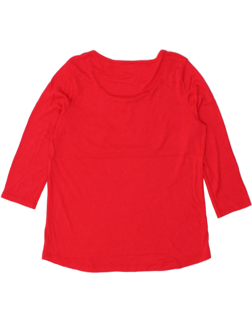 L.L.BEAN Womens Top 3/4 Sleeve UK 12 Medium Red Cotton | Vintage L.L.Bean | Thrift | Second-Hand L.L.Bean | Used Clothing | Messina Hembry 