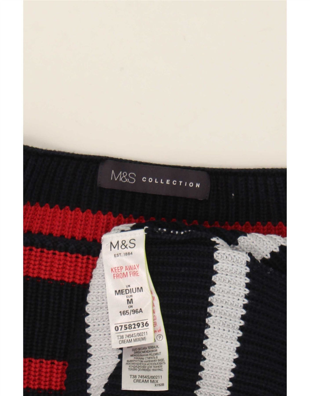 Marks & Spencer Womens Boat Neck Jumper Sweater UK 14 Medium Multicoloured