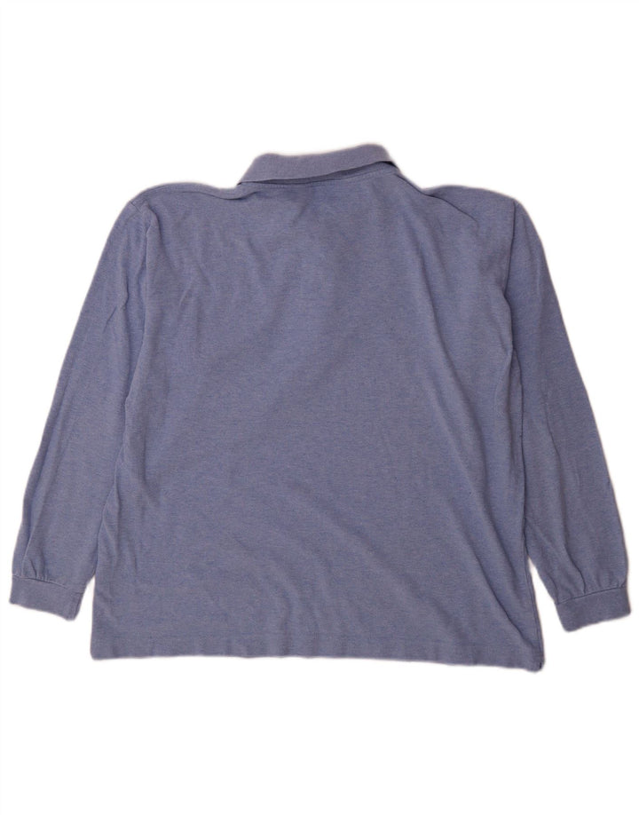 Kappa Mens Long Sleeve Polo Shirt Large Blue Cotton