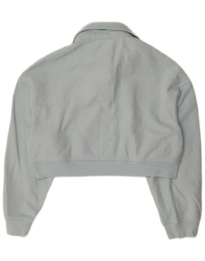 LEVI'S Womens Oversized Crop Polo Neck Sweatshirt Jumper UK 6 XS Blue