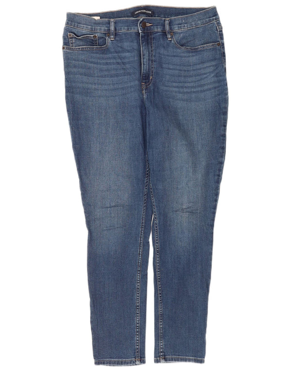 Calvin Klein Womens High Waist Skinny Jeans US 14 XL W32 L28 Blue Cotton