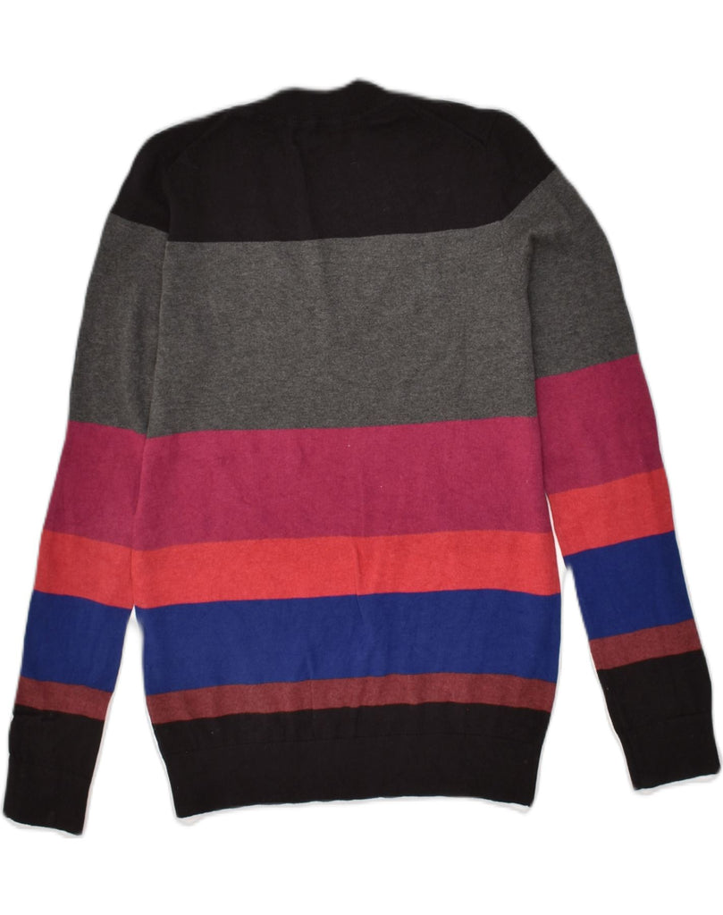 TOMMY HILFIGER Womens V-Neck Jumper Sweater UK 6 XS Multicoloured Striped | Vintage Tommy Hilfiger | Thrift | Second-Hand Tommy Hilfiger | Used Clothing | Messina Hembry 