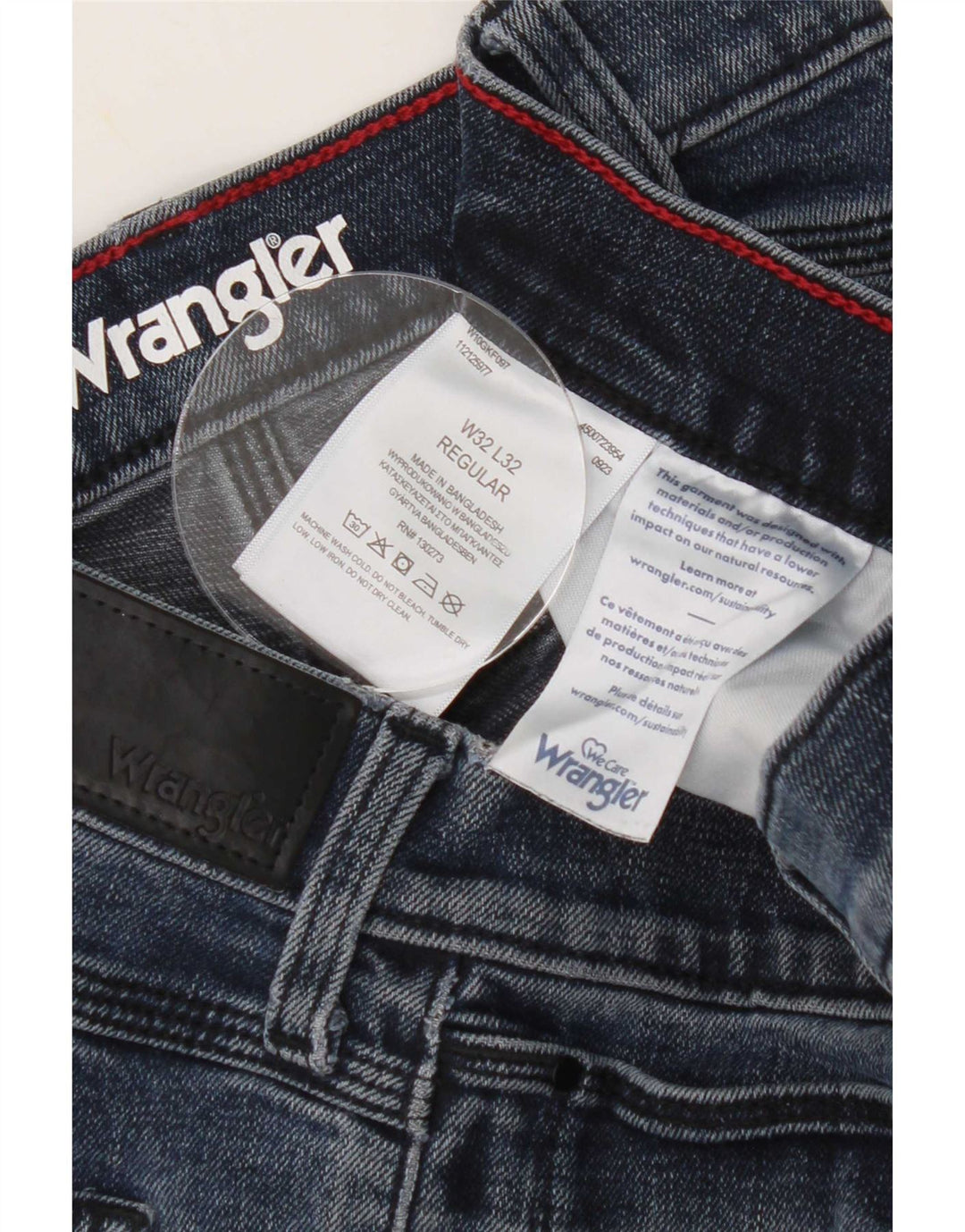 Wrangler Mens Regular Slim Jeans W32 L32 Blue Cotton