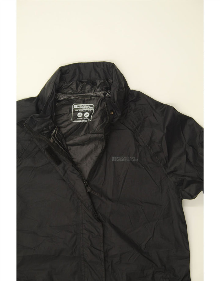 MOUNTAIN WAREHOUSE Womens Rain Jacket UK 10 Small Black Nylon Vintage Mountain Warehouse and Second-Hand Mountain Warehouse from Messina Hembry 