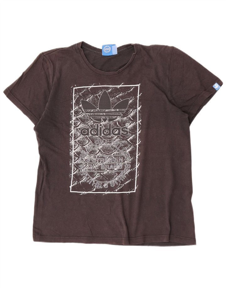 Adidas Mens Graphic T-Shirt Top Medium Black Cotton