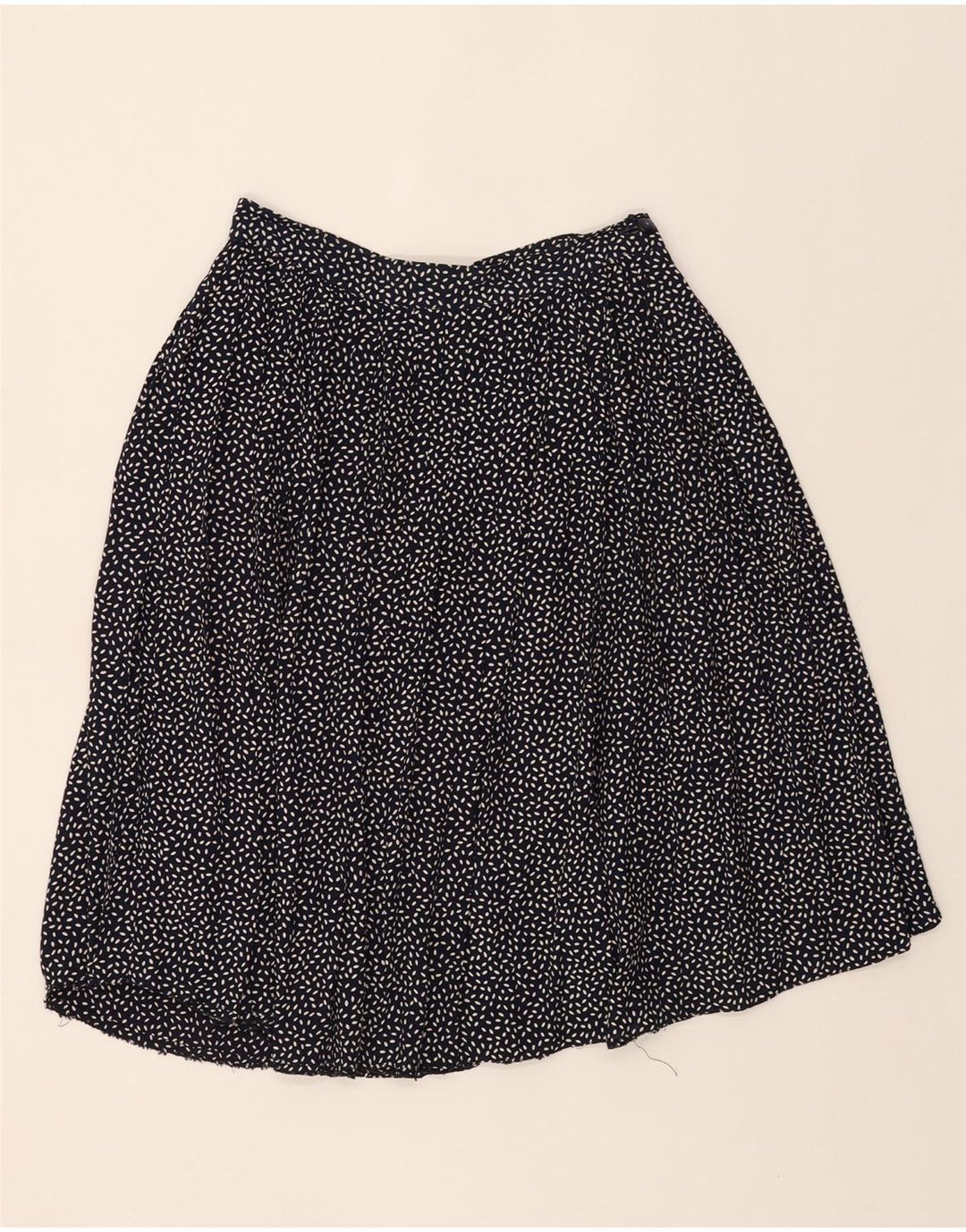 VINTAGE Womens Abstract Pattern A-Line Skirt IT 42 Medium W28 Navy Blue Vintage Vintage and Second-Hand Vintage from Messina Hembry 