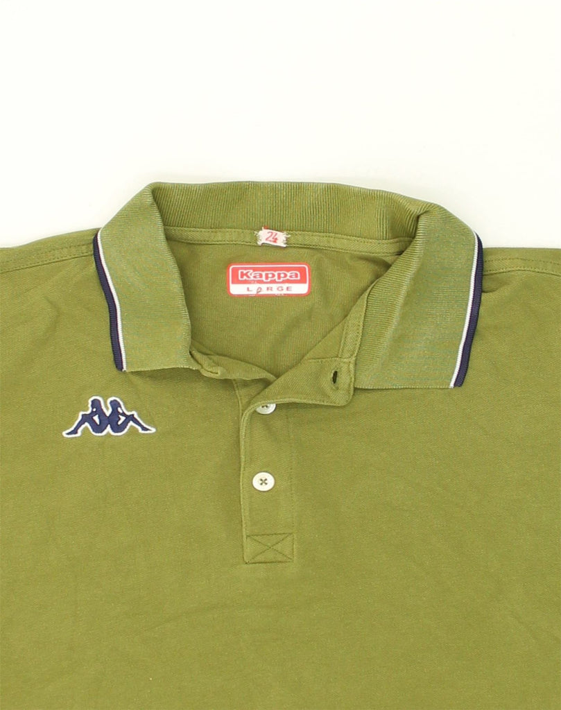 KAPPA Mens Polo Shirt Large Green Cotton | Vintage Kappa | Thrift | Second-Hand Kappa | Used Clothing | Messina Hembry 