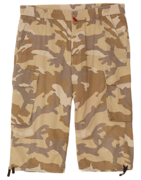 Mash Mens Cargo Bermuda Shorts W36 Large Beige Camouflage