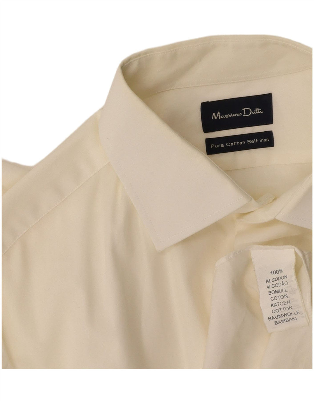 MASSIMO DUTTI Mens Shirt EU 42 Large White Cotton