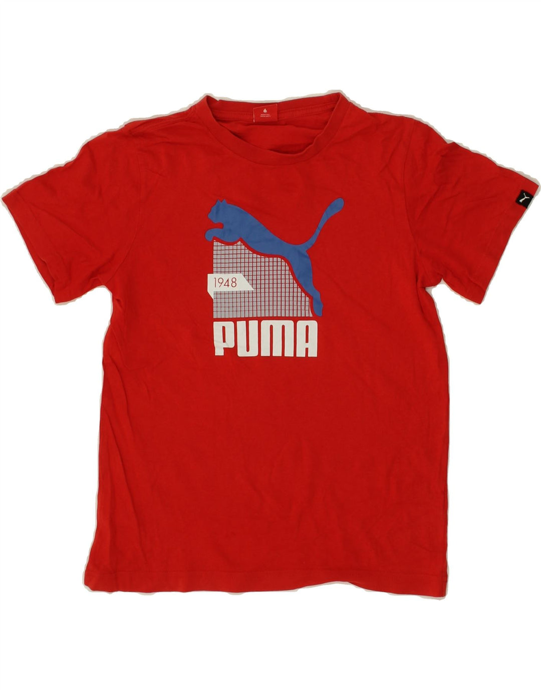 PUMA Boys Graphic T-Shirt Top 11-12 Years Large Red Vintage Puma and Second-Hand Puma from Messina Hembry 