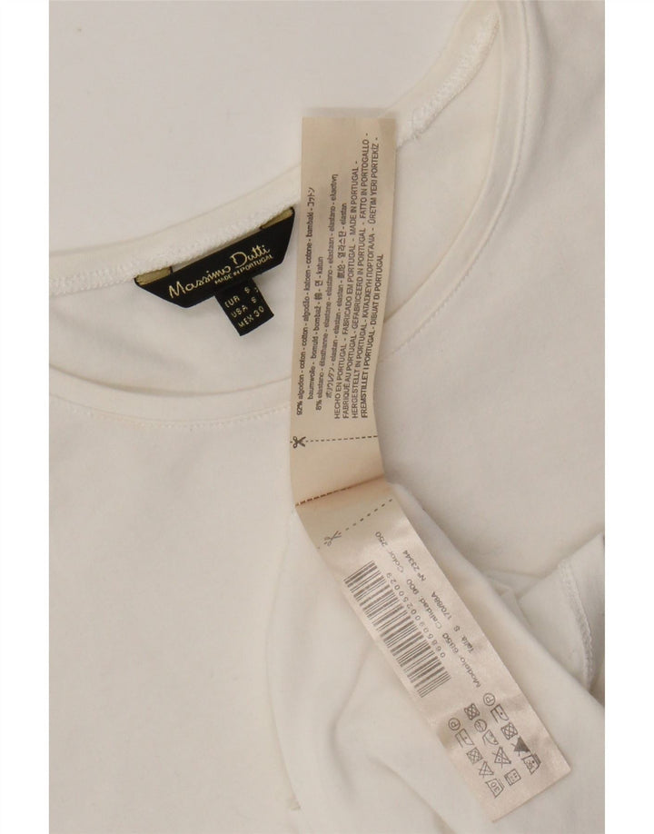MASSIMO DUTTI Womens T-Shirt Top UK 8 Small White Cotton