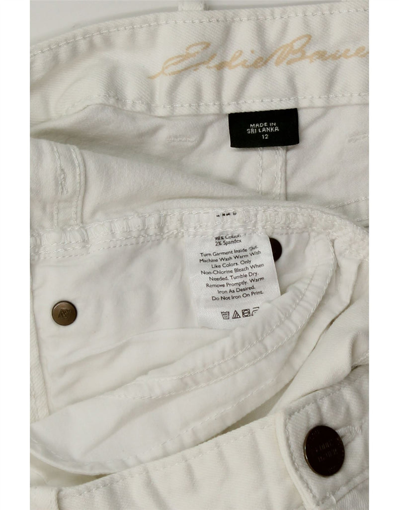 EDDIE BAUER Womens Denim Shorts US 12 Large W32 White Cotton Vintage Eddie Bauer and Second-Hand Eddie Bauer from Messina Hembry 