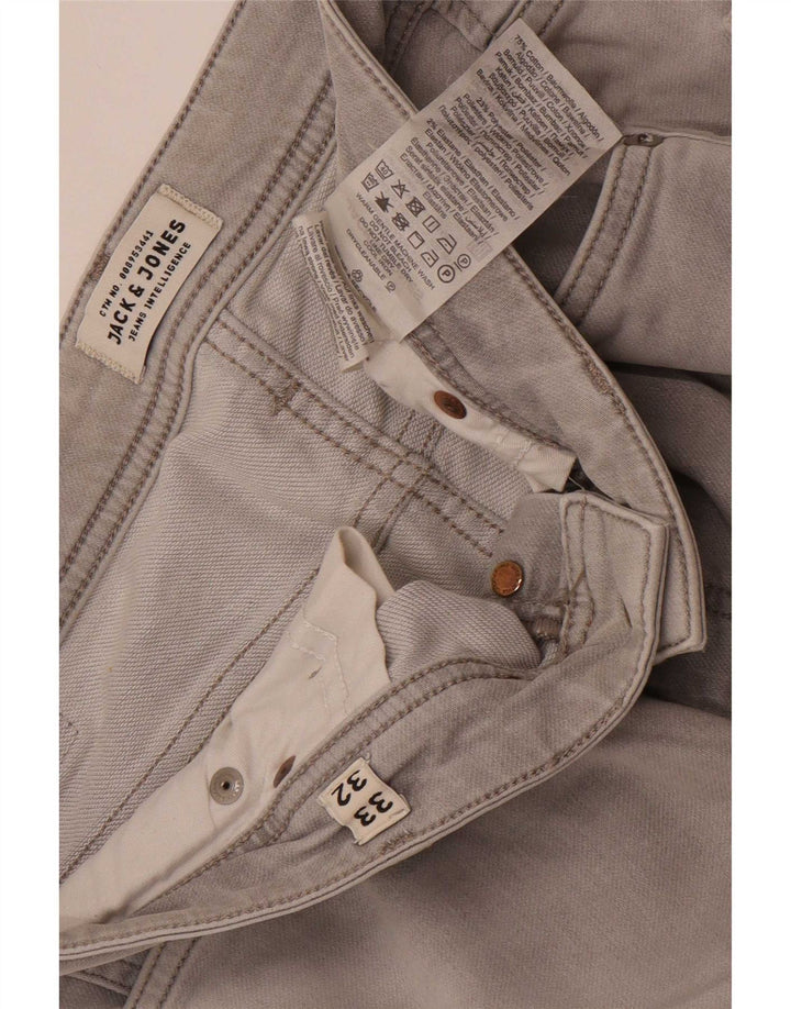 Jack & Jones Mens GLENN Slim Jeans W33 L32 Grey Cotton