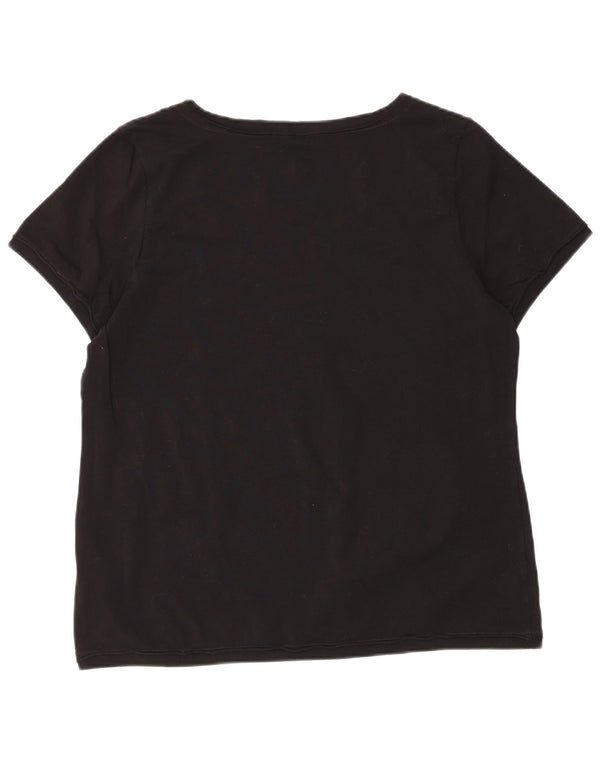 Liu Jo Womens Graphic T-Shirt Top IT 52 XL Black Cotton