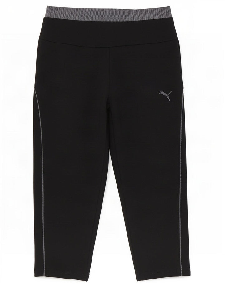 Puma Womens Capri Leggings UK 10 Small Black Colourblock