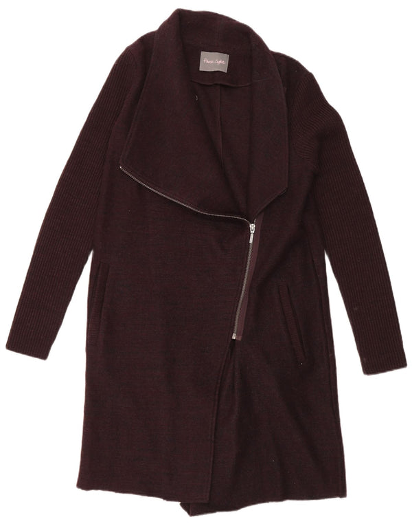 Phase Eight Womens Longline Oversized Cardigan Sweater UK 8 Small Burgundy