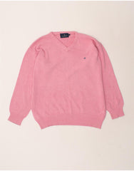 BROOKSFIELD Mens V-Neck Jumper Sweater IT 56 2XL Pink Cotton