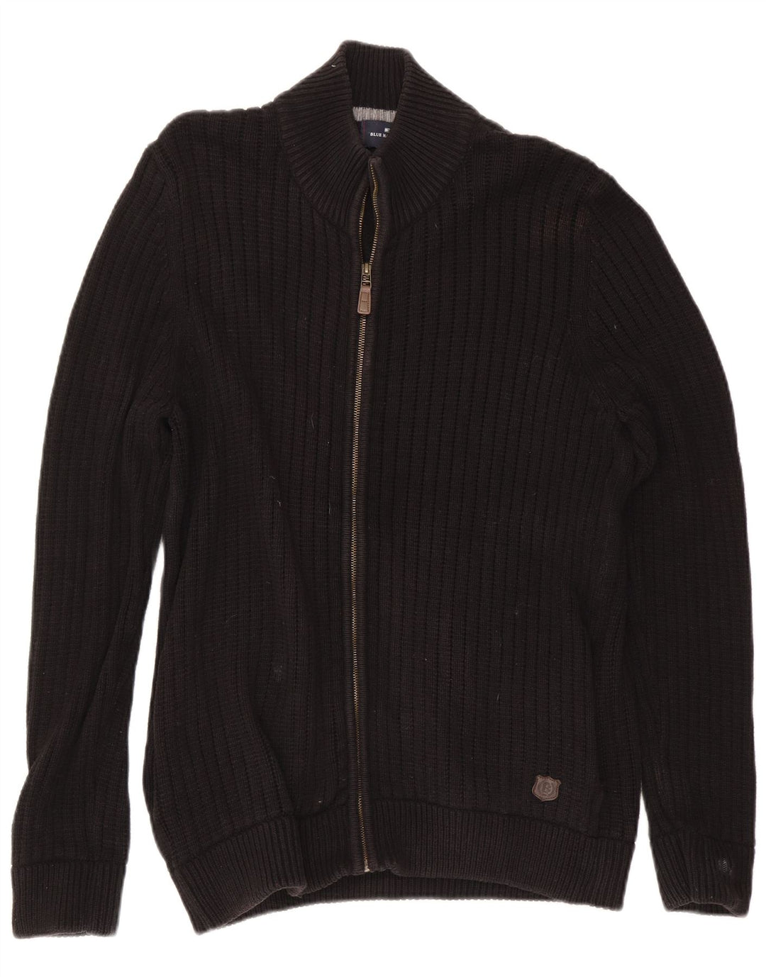 Marks & Spencer Mens Blue Harbour Cardigan Sweater Large Black Cotton