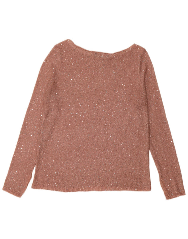 Zara Womens Boat Neck Jumper Sweater UK 14 Medium Pink