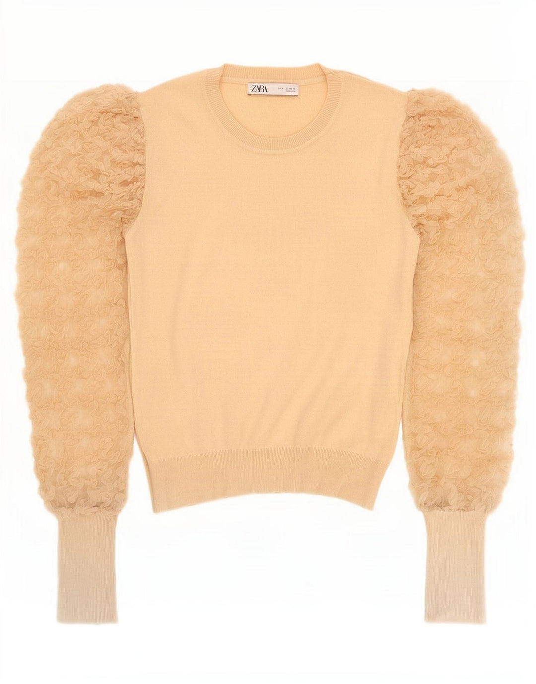 Zara Womens Blouse Top UK 12 Medium Beige