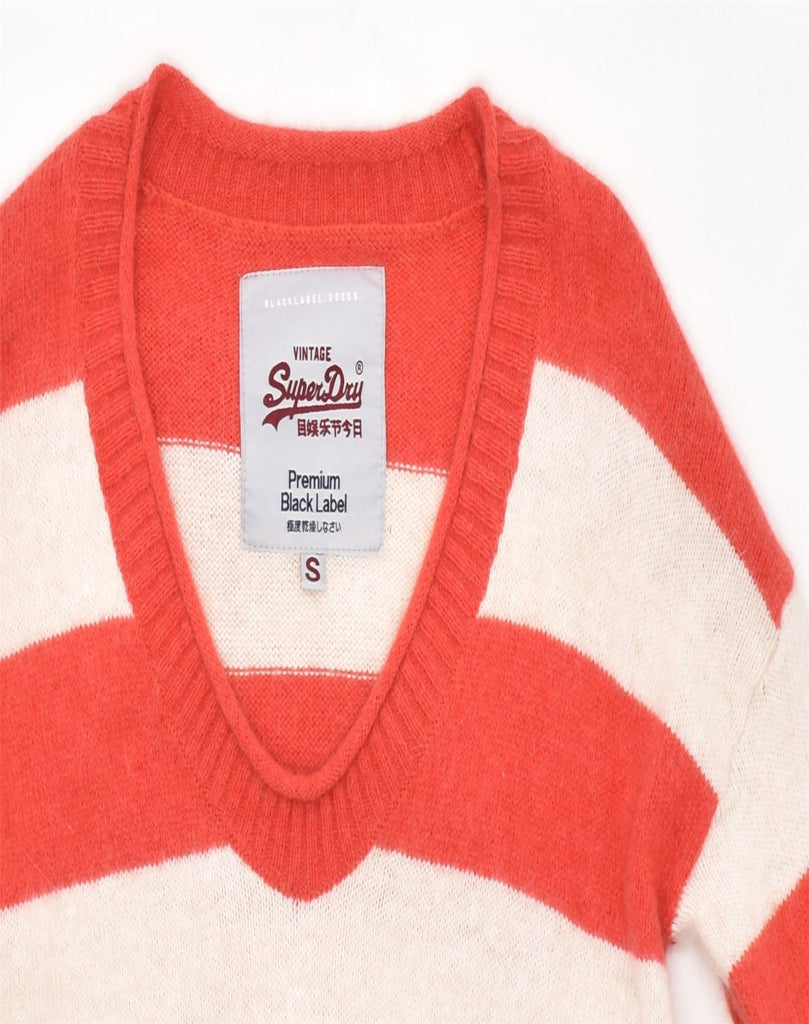 SUPERDRY Womens Vintage Oversized Jumper Dress UK 10 Small Red Striped | Vintage | Thrift | Second-Hand | Used Clothing | Messina Hembry 