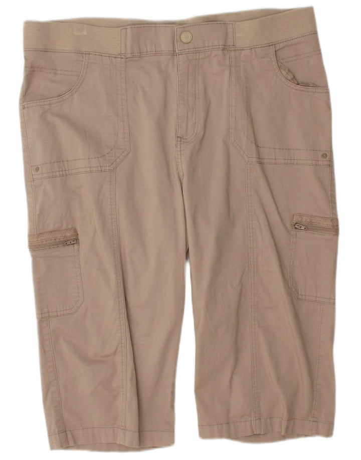 LEE Womens Relaxed Fit Cargo Bermuda Shorts US 18 2XL W38  Brown Cotton