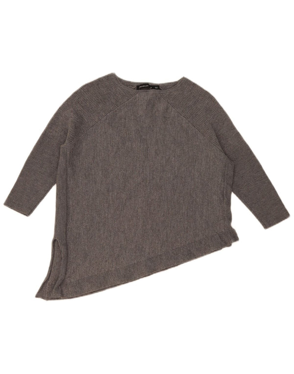 Karen Millen Womens 3/4 Sleeve Boat Neck Jumper Sweater UK 10 Small Grey