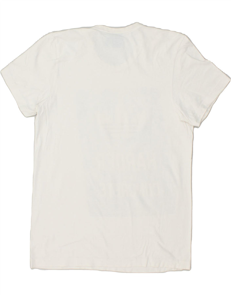 ADIDAS Womens Graphic T-Shirt Top UK 14 Medium White Cotton | Vintage Adidas | Thrift | Second-Hand Adidas | Used Clothing | Messina Hembry 