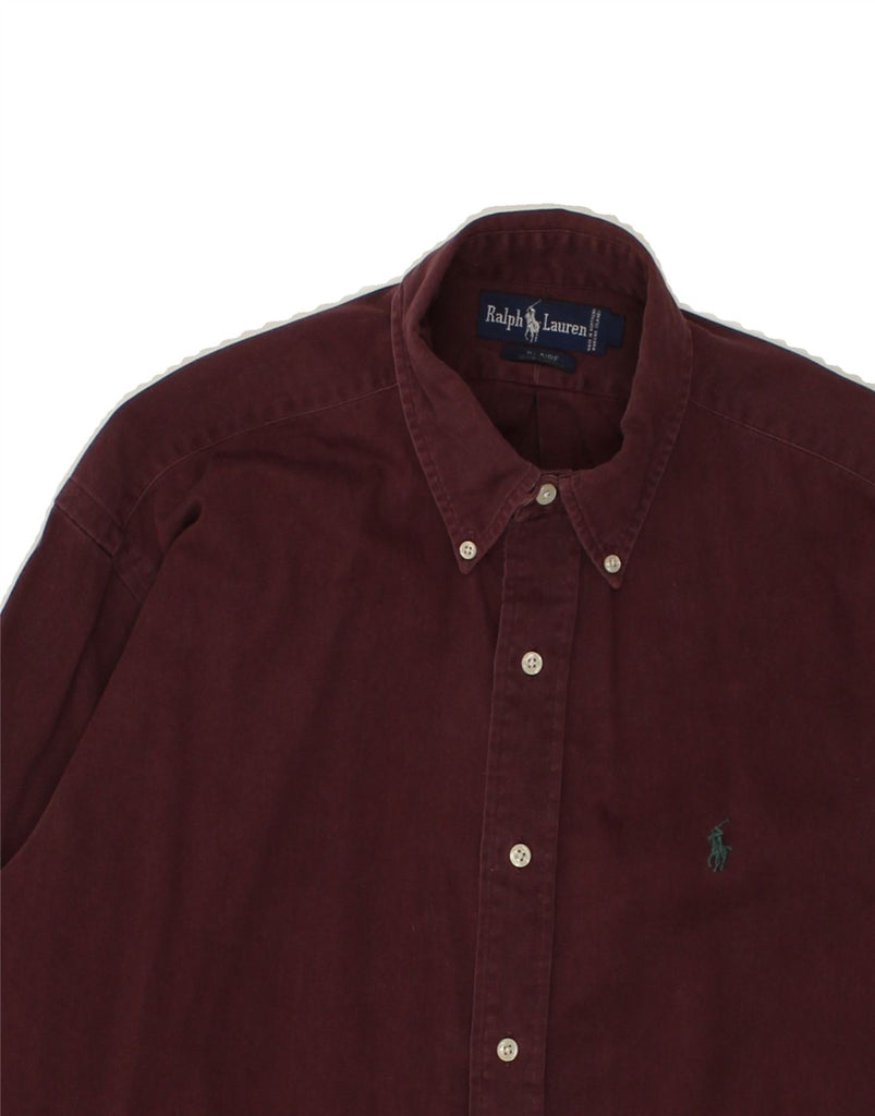 RALPH LAUREN Mens Blaire Shirt Medium Burgundy Cotton Vintage Ralph Lauren and Second-Hand Ralph Lauren from Messina Hembry 