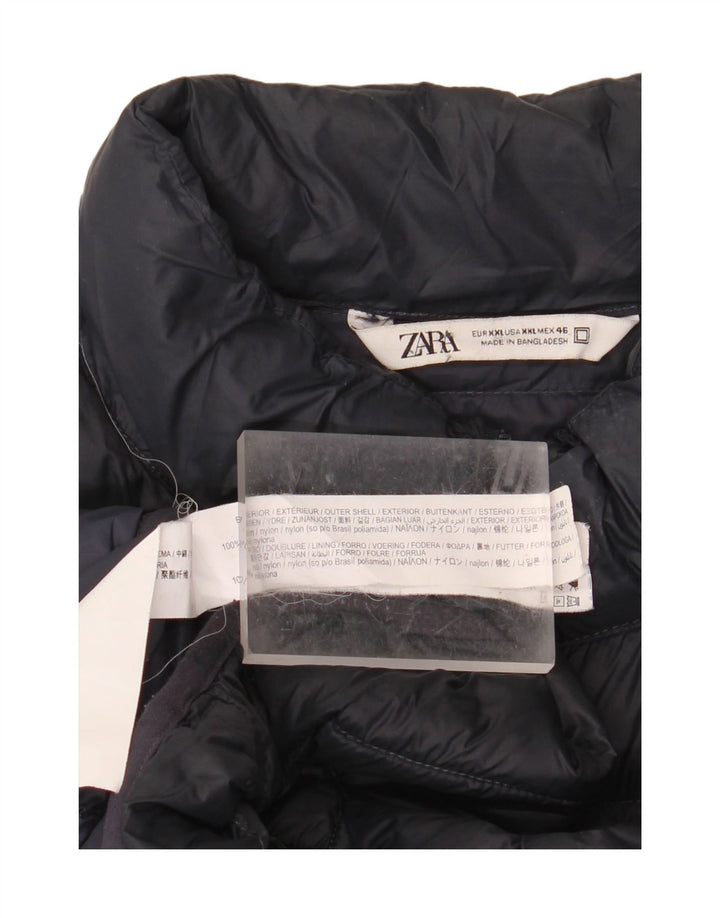 ZARA Mens Padded Jacket UK 44 2XL Black Nylon