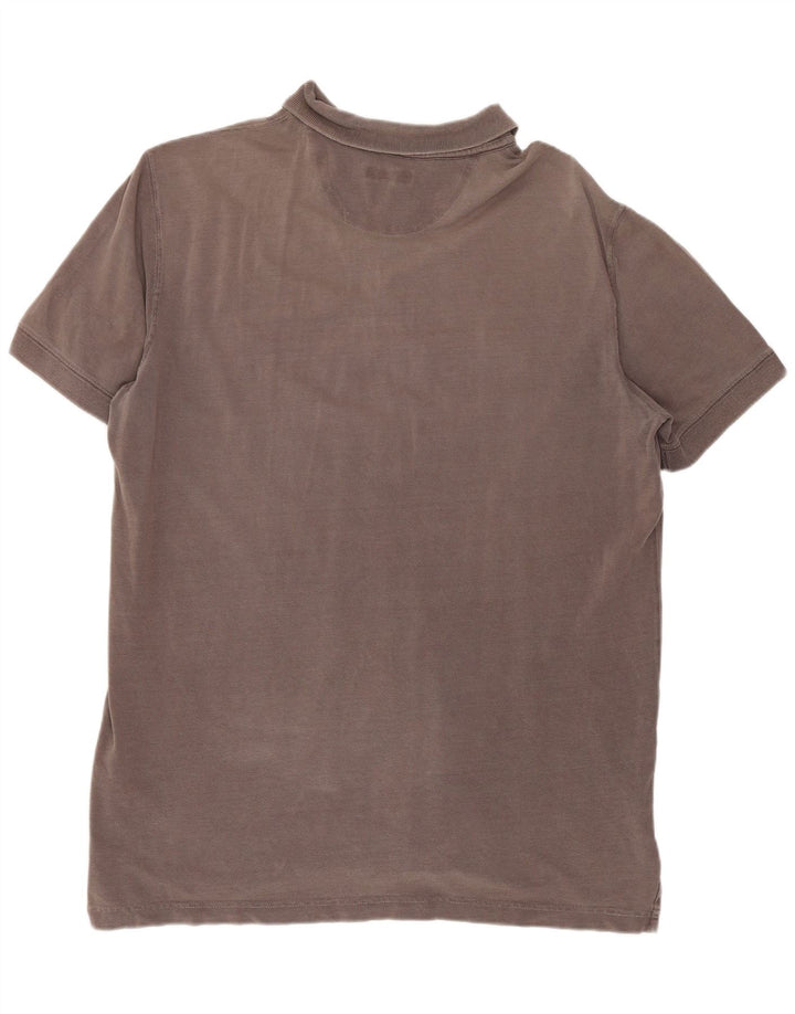 Massimo Dutti Mens Polo Shirt Medium Grey Cotton