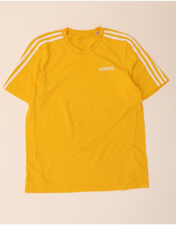 Adidas Mens T-Shirt Top Medium Yellow Cotton